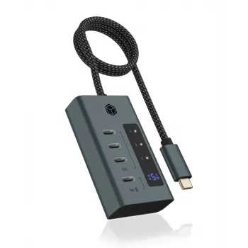 ICY BOX IB-HUB1454-C31 USB 3.2 Gen 1 (3.1 Gen 1) Type-C 10000 Mbit/s sininen, harmaa