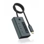 ICY BOX IB-HUB1454-C31 USB 3.2 Gen 1 (3.1 Gen 1) Type-C 10000 Mbit/s sininen, harmaa