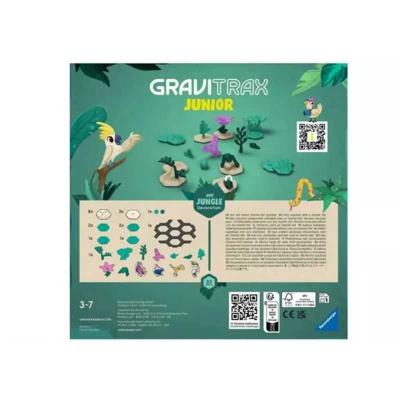 Lautapeli Ravensburger GraviTrax Junior (malli 23747) — yli 3-vuotiaille lapsille