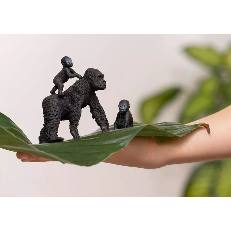 schleich WILD LIFE gorillapopulaatio, 3 vuotta, viidakko, villieläimet / seikkailulelut, musta, harmaa