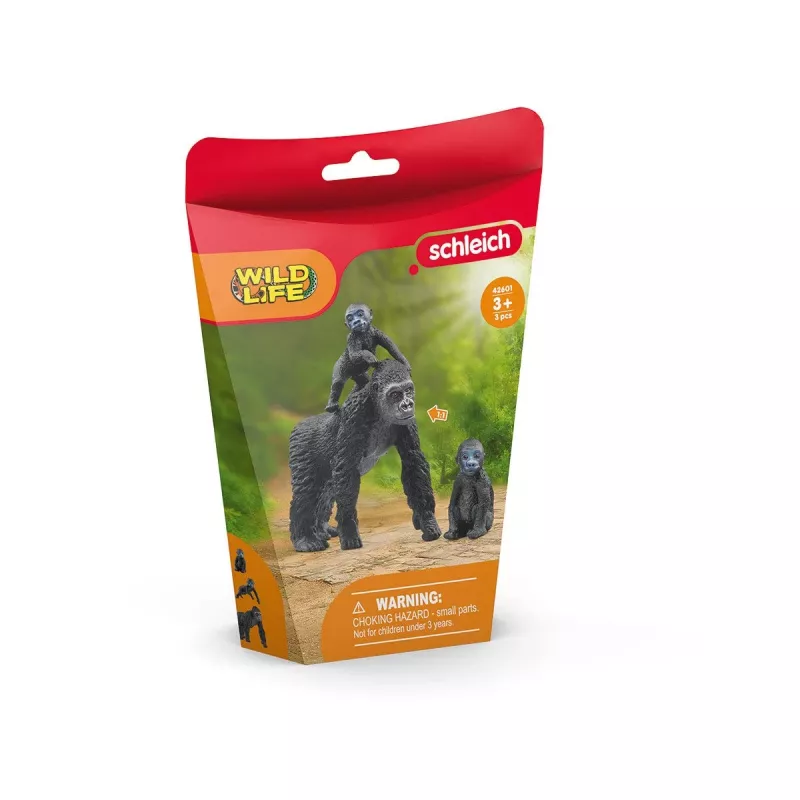 schleich WILD LIFE gorillapopulaatio, 3 vuotta, viidakko, villieläimet / seikkailulelut, musta, harmaa