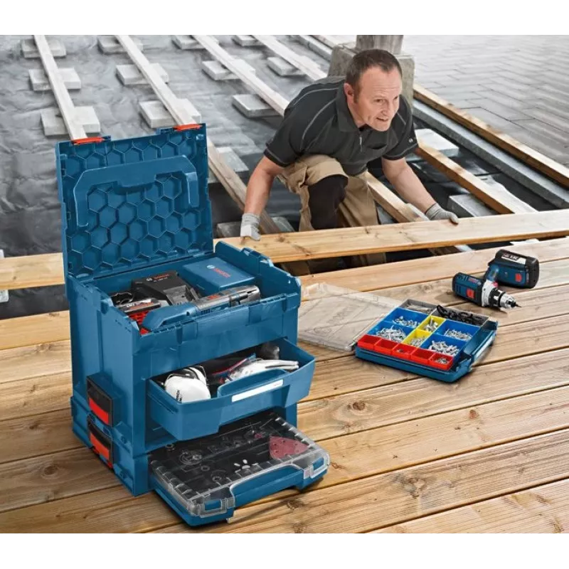 Bosch 1600A002WC L-Boxx -lisäosa tarvikkeille 14,4V/18V, L-Boxx 102 -laatikkoon, musta