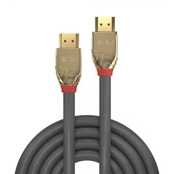 Lindy 2m Ultra High Speed HDMI -kaapeli, Gold Line, 2 m, HDMI Type-A (standardi), HDMI Type-A (standardi), 48 Gbit/s, harmaa