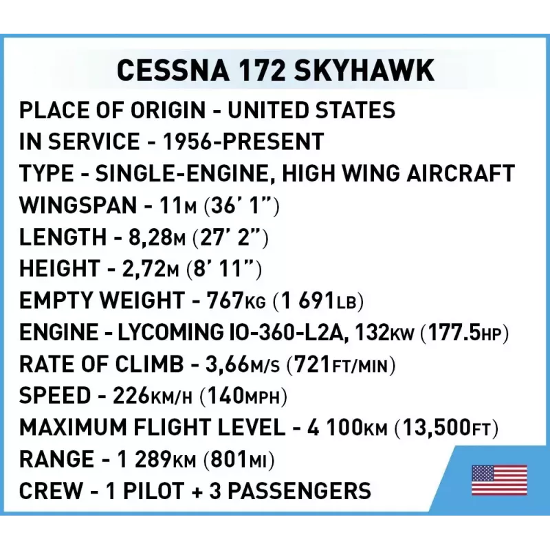 Rakennuslelut Cobi Cessna 172 Skyhawk keltainen malli 26621 – mittakaavainen rakennussarja