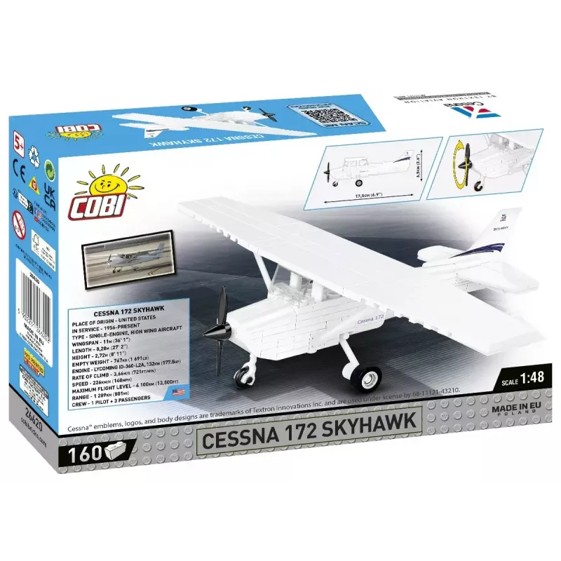 Rakennuslelut Cobi Cessna 172 Skyhawk valkoinen rakennussarja