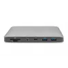 DIGITUS telakointiasema USB-C – 2x USB Type-C / 2x USB 3.0 10 Gbit/s / USB 3.0 5 Gbit/s / 2x DP / GbE / Micro-SD / SD / 3,5 mm – 60 W USB Power Delivery