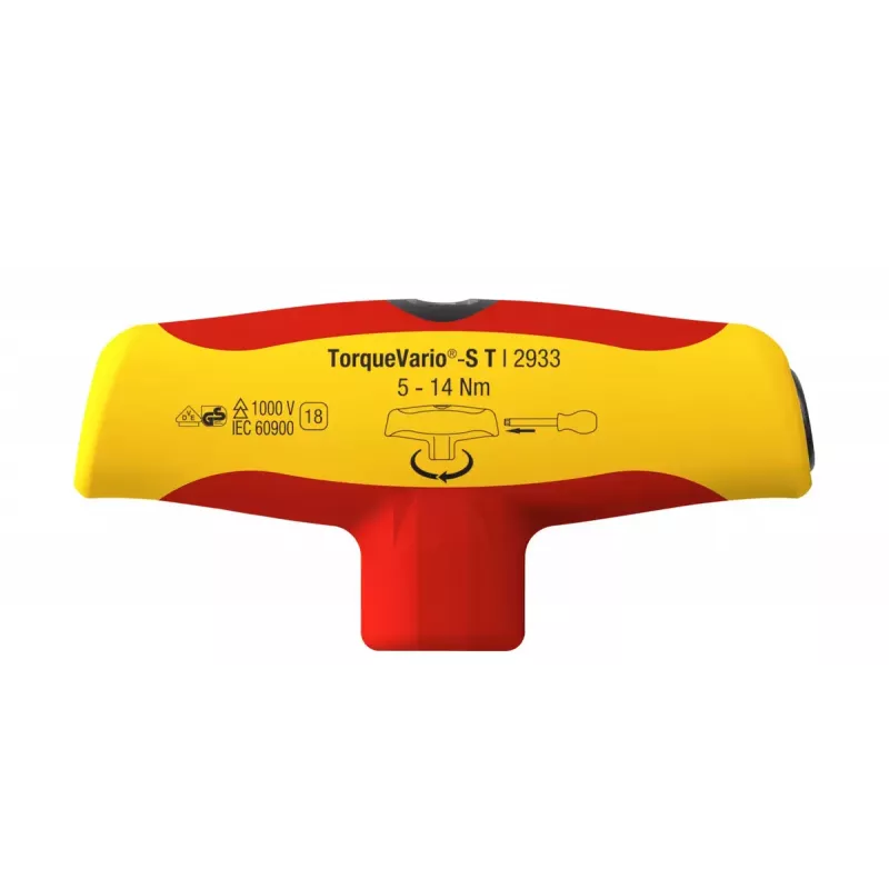 Wiha TorqueVario-S T electric 2933 momenttiruuvimeisseli T-kahvalla, 5-14 Nm