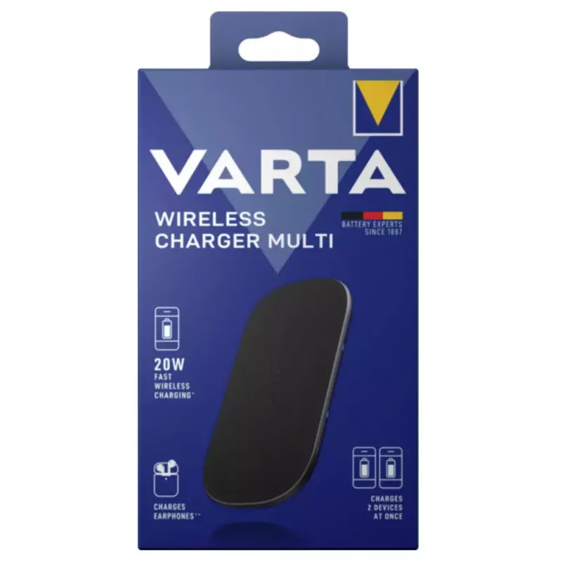 Langaton laturi Varta Wireless Charger Multi sisäkäyttöön USB-pikalataus musta