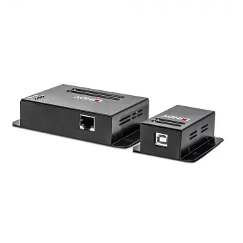 Lindy 50 m 4-porttinen USB 2.0 Cat.6 -jatko, verkkolähetin ja -vastaanotin, 50 m, 480 Mbit/s, Cat5, Cat5e, Cat6, NS1021, fosforipronssi