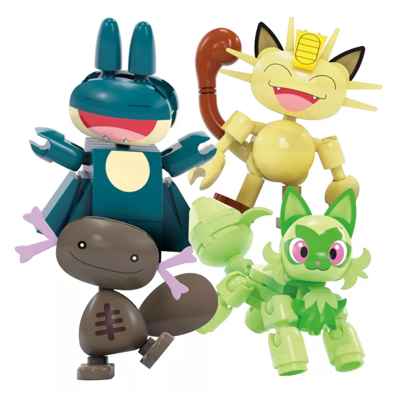 MEGA Pokémon maailmanpyörärakennussarja, 4 toimintahahmoa (393 osaa) lapsille