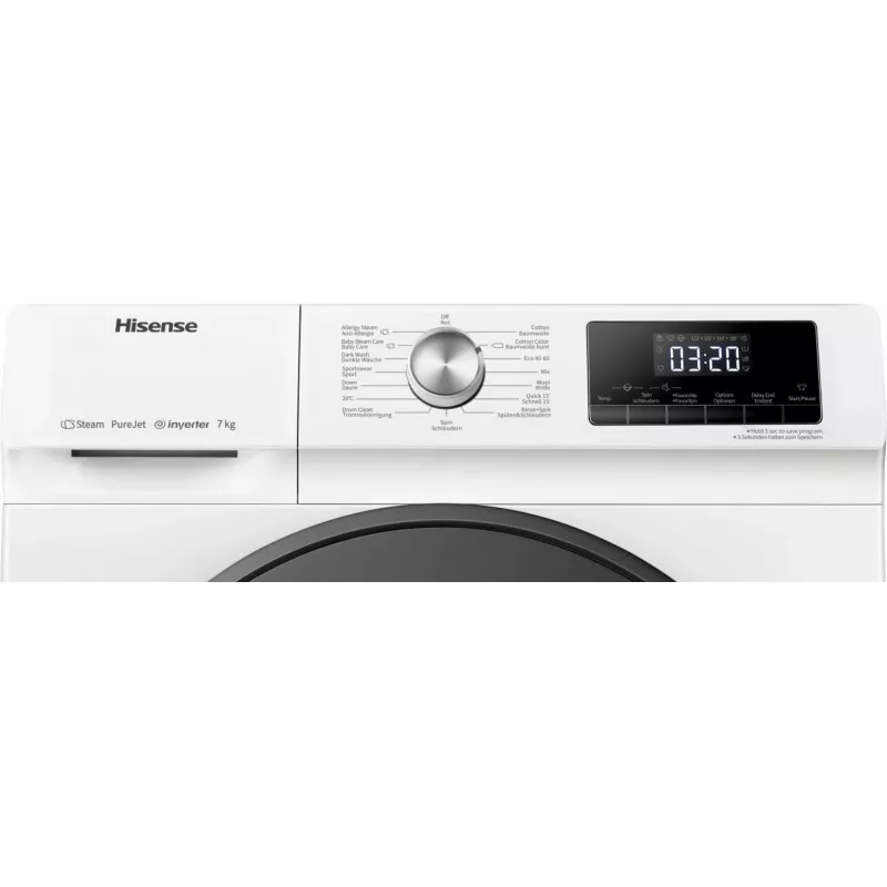 Hisense WFQA7014EVJM pyykinpesukone edestä täytettävä 7 kg 1310 kierr./min valkoinen