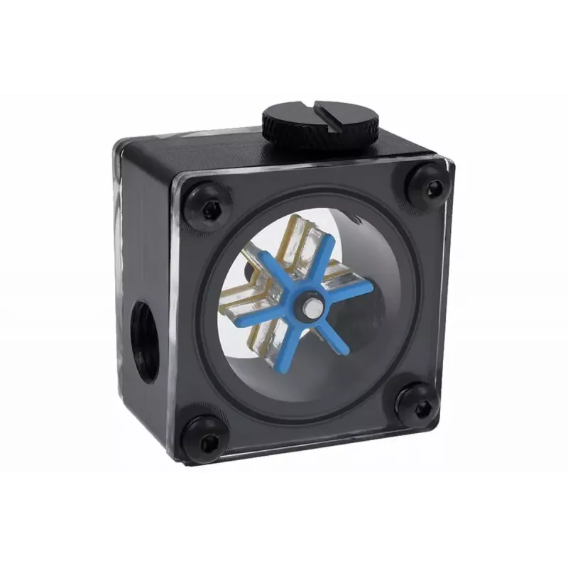 Alphacool Eisfluegel virtausilmaisin G1/4, neliö, asetaali, musta