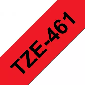 Laminointinauha Brother TZe461 36 mm musta punaisella
