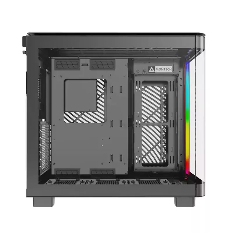 Montech KING 95 PRO Midi Tower -kotelo, karkaistu lasi, ARGB, punainen