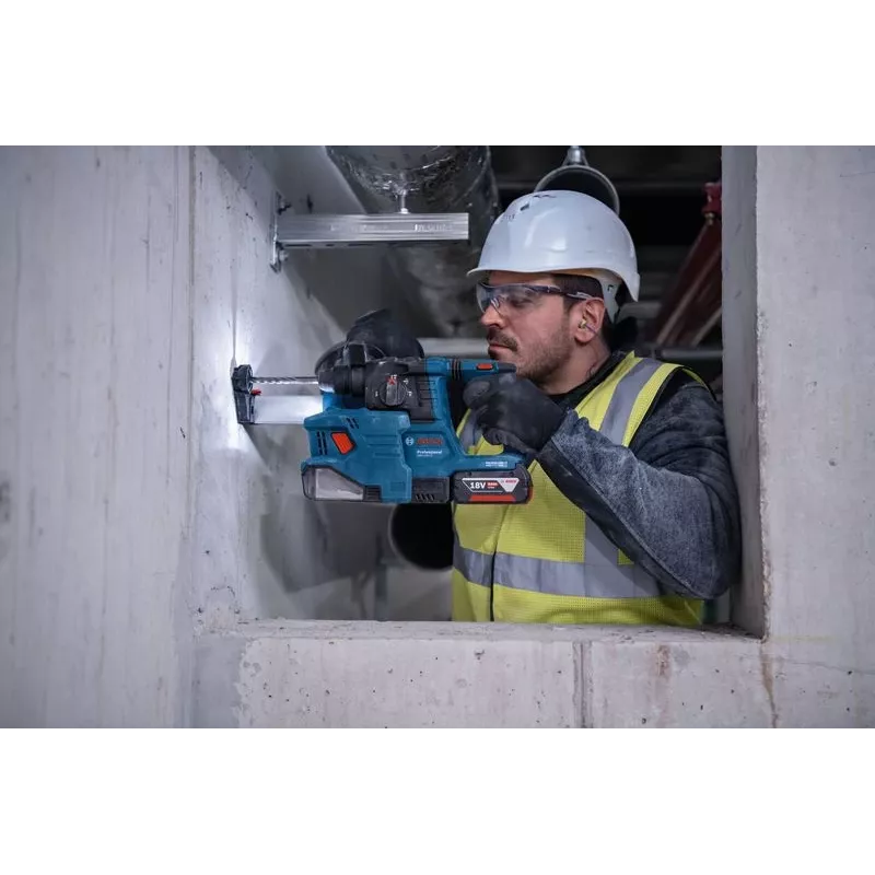 Bosch GDE 18V-12 Professional akkukäyttöinen pölynimulisäosa, 18 V, maks. poran Ø 10 mm, ilman akkua, sininen