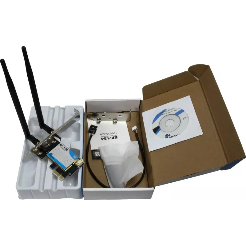 Inter-Tech Argus EP-134 sisäinen WLAN- ja Bluetooth-sovitin, 1800 Mbit/s