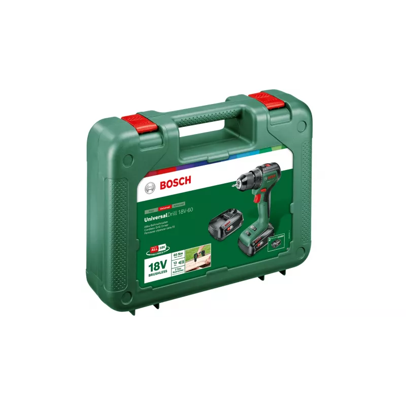 Bosch UniversalBohrschrauber 18V-60 1900 kierr./min pikaistukka 1,3 kg musta, vihreä