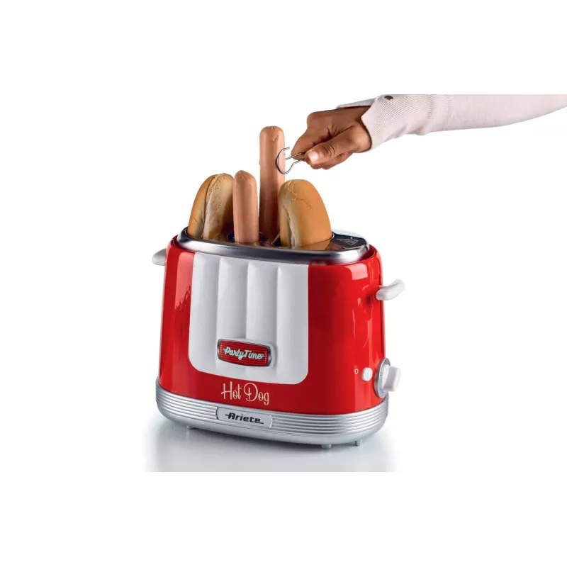 Ariete 206 Hot Dog -laite Party Time, 650W, voileipiä ja hot dogeja, punainen