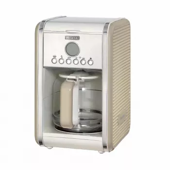 Ariete 1342 amerikkalainen kahvinkeitin, karkaistu lasikannu, jopa 12 kupillista, 24 tunnin ajastin, LCD-näyttö, automaattinen virrankatkaisu, 2000 W, muovi, beige