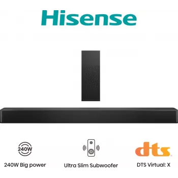 Hisense HS2100 soundbar, 2.1 kanavaa, 240 W, DTS Virtual:X, Dolby Digital Plus