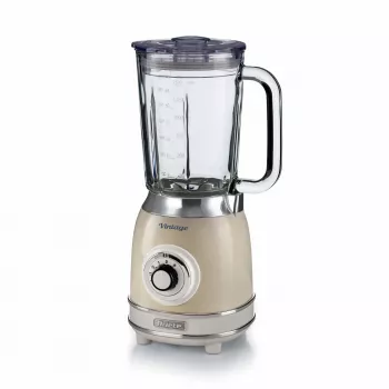 Ariete 583, vintage-tehosekoitin 1,5 litran lasikannulla, 4 ruostumatonta teräbladea, 4 nopeutta + pulse, 1000 wattia, beige