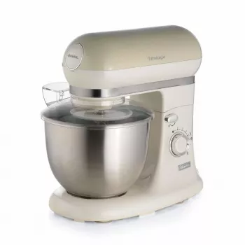 Ariete 1588 Vintage -yleiskone, planetaarivispilä leipään, pizzaan, kakkuihin ja leivonnaisiin, 5,5 l tilavuus, 7 nopeutta, 2 400 wattia, pastellinbeige
