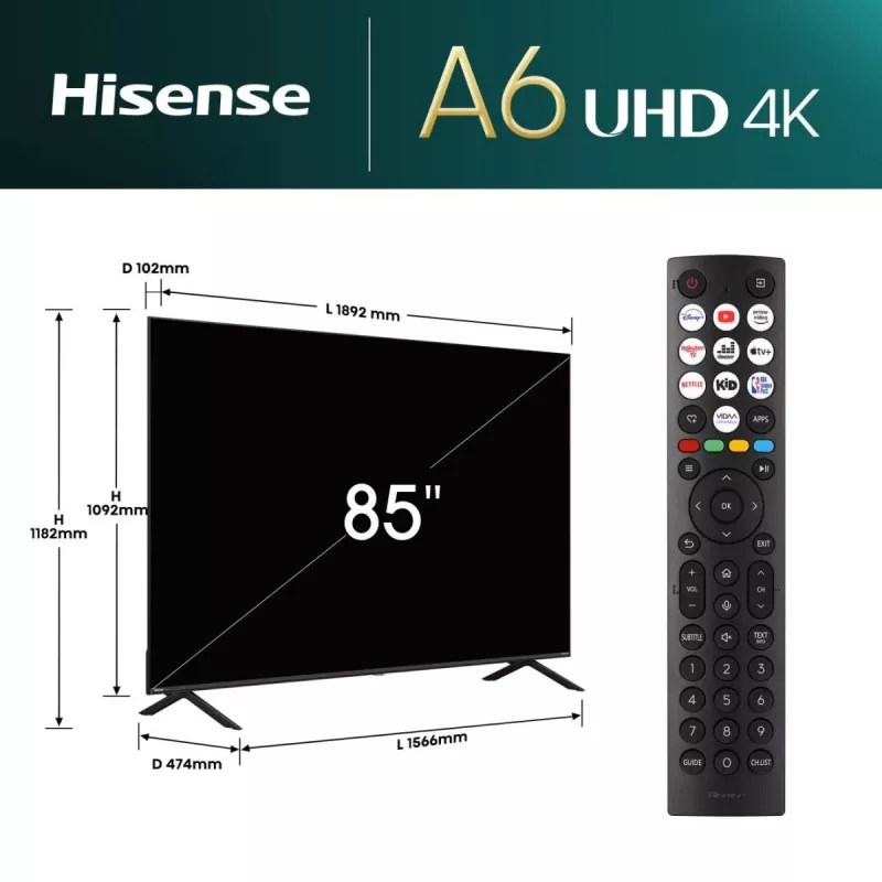 Hisense 85E6NT 2,16 m (85