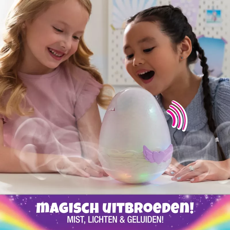 Hatchimals Alive Mystery Hatch Pufficorn Spinmaster AA-paristo pinkki valkoinen