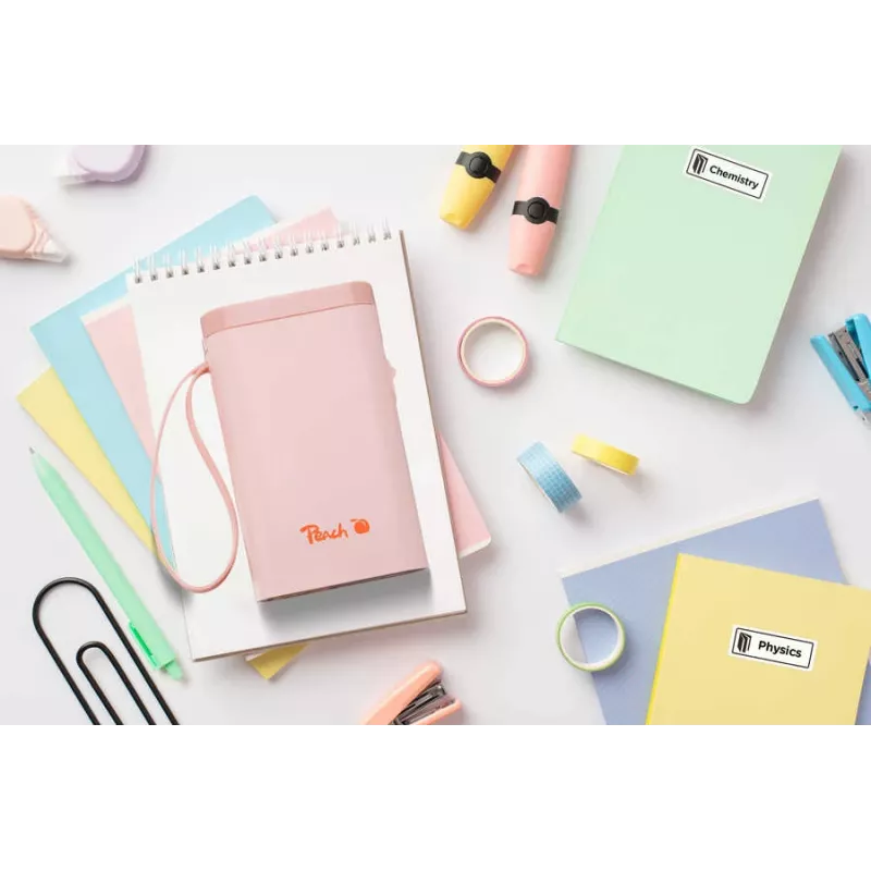 Peach PE110 tarratulostin, suoralämpötulostus, Bluetooth, sisäinen akku, pinkki