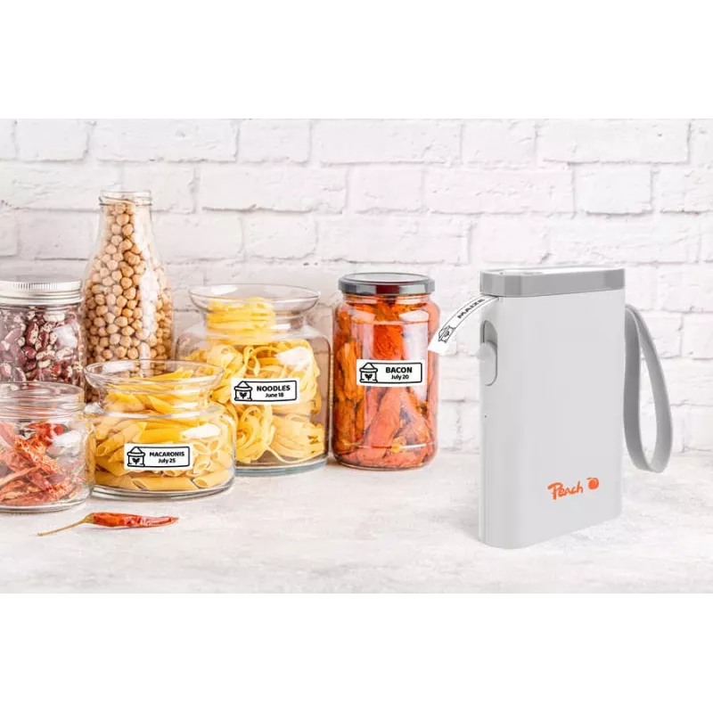 Peach PE110 tarratulostin, suoralämpötulostus, Bluetooth, sisäinen akku, valkoinen