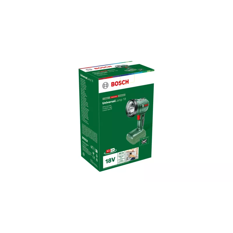 Bosch UniversalLamp 18 musta, vihreä LED