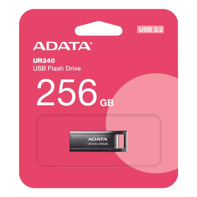 ADATA UR340 USB-muistitikku 256 GB USB Type-A 3.2 Gen 1, lukunopeus jopa 100 MB/s, musta