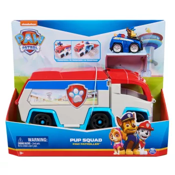Ajoneuvosetti Spin Master PAW Patrol Pup Squad Patroller Team Vehicle kerättävällä Chase-autolla, yli 3-vuotiaille, muovi, monivärinen