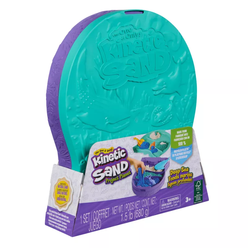 Lasten Kinetic Sand Spinmaster Project Planet Deep Sea — 680 g leikkihiekkaa merenelävätyökaluilla, monivärinen