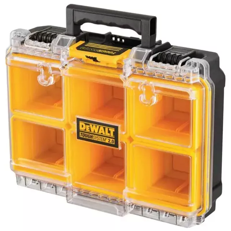 Työkalujen säilytyslaatikko DeWALT ToughSystem 2.0 musta läpinäkyvä keltainen 6 taskua