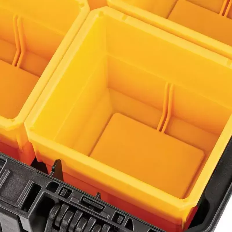 Työkalujen säilytyslaatikko DeWALT ToughSystem 2.0 musta läpinäkyvä keltainen 6 taskua