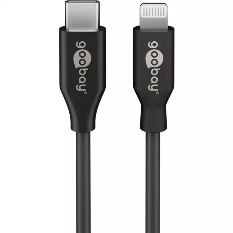 GOOBAY laturi 64574 30W USB‑C PD Apple Lightning -kaapeliin 1 m, musta
