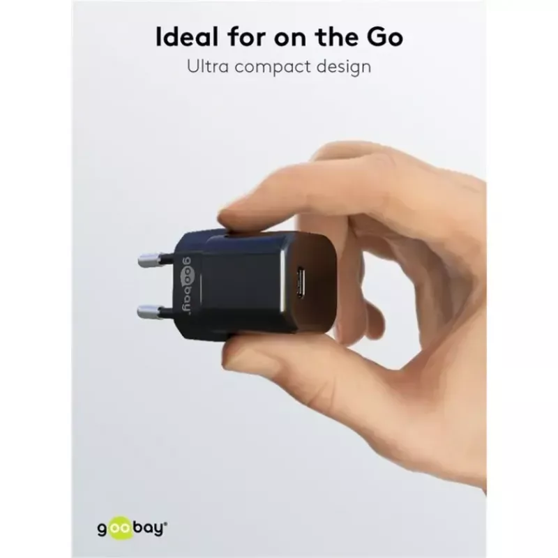 Laturi GOOBAY 61083 20W PD 1 m kaapelilla — USB-C virtalähde, 20 W teho