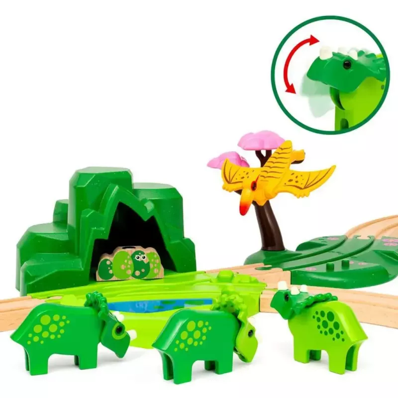 Rautatiesarja Ravensburger Dinosaur Deluxe Set BRIO World 63610400 interaktiivisilla toiminnoilla