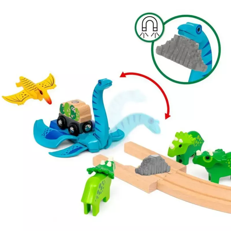 Rautatiesarja Ravensburger Dinosaur Deluxe Set BRIO World 63610400 interaktiivisilla toiminnoilla