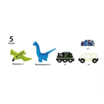 Juna BRIO Dinosaur Battery Train monivärinen puu 3+