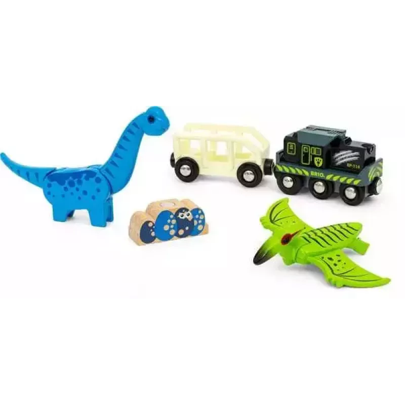 Juna BRIO Dinosaur Battery Train monivärinen puu 3+