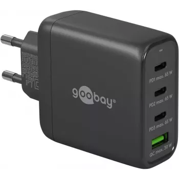 Goobay laturi 64819 AC-pikalaturi sisäkäyttöön musta 3 USB Type-C