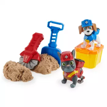 Rubble & Crew, Charger & Wheeler -toimintahahmot, Kinetic Build-It -hiekka ja 2 rakennustyökalua, PAW Patrol -lelu pojille ja tytöille 3 vuodesta