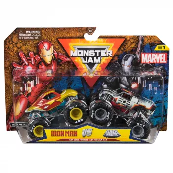 Monster Jam, Marvel virallinen Iron Man vs. War Machine painetut monsteriautot, mittakaava 1:64, lelu pojille ja tytöille 3 vuotta ja vanhemmille