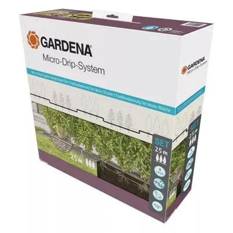 Gardena Micro-Drip-System tippukasteluputki pensaille ja pensasaidoille, 1,6 l/h, 25 m, musta (13503-20)