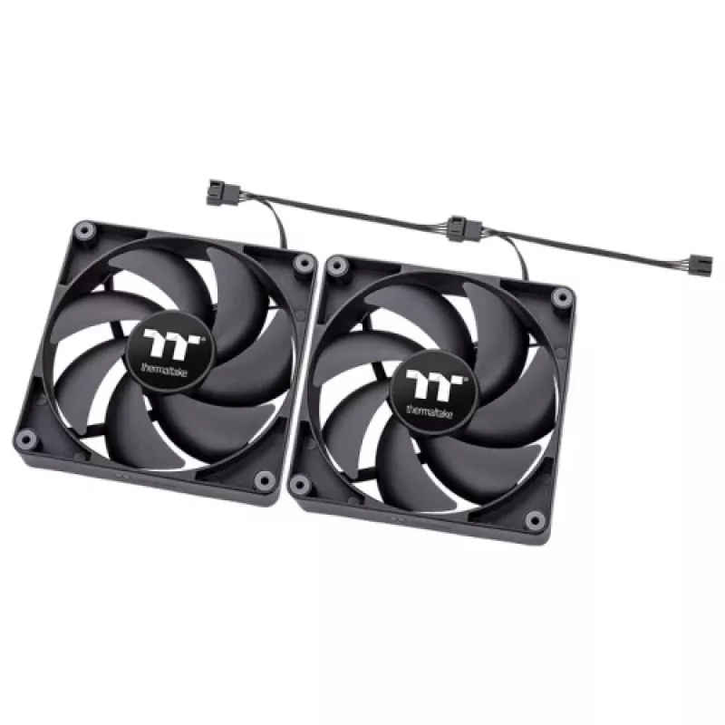 THERMALTAKE PC-tuuletin - CT140 - 14 cm - musta - 2 kpl:n pakkaus