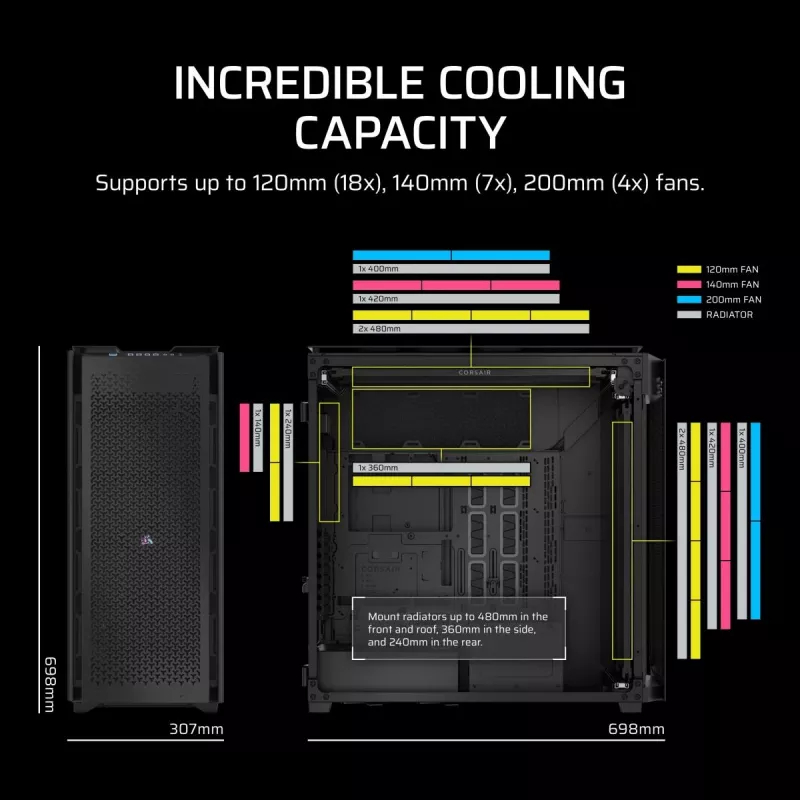 CORSAIR PC-kotelo – 9000D RGB Airflow Super Full-Tower
