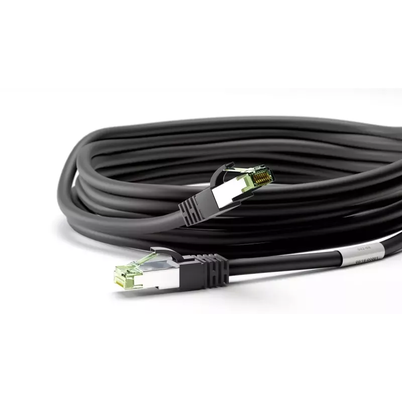 Verkkokaapeli Wentronic 66719 Cat8.1 S/FTP 0,25 m musta