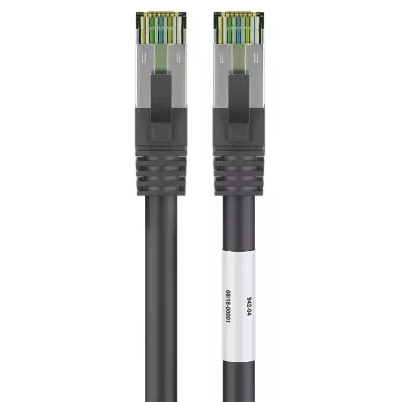 Verkkokaapeli Wentronic 66719 Cat8.1 S/FTP 0,25 m musta